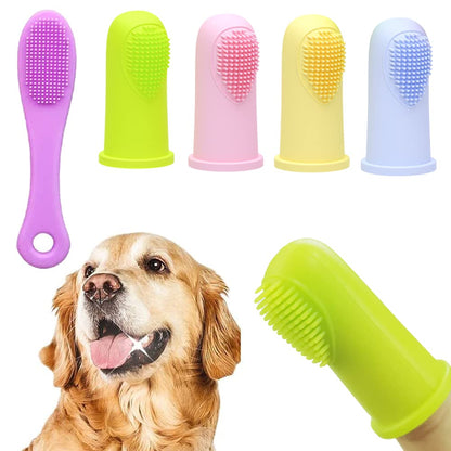 Dog Toothbrush Finger Toothbrush Set (4 Pack with Dog Eye tears Black Chin Cleaning Tool)  Silicone Toothbrush，Soft bristles Easy to Clean Teeth Suitable for Dogs Cats and Pets to use